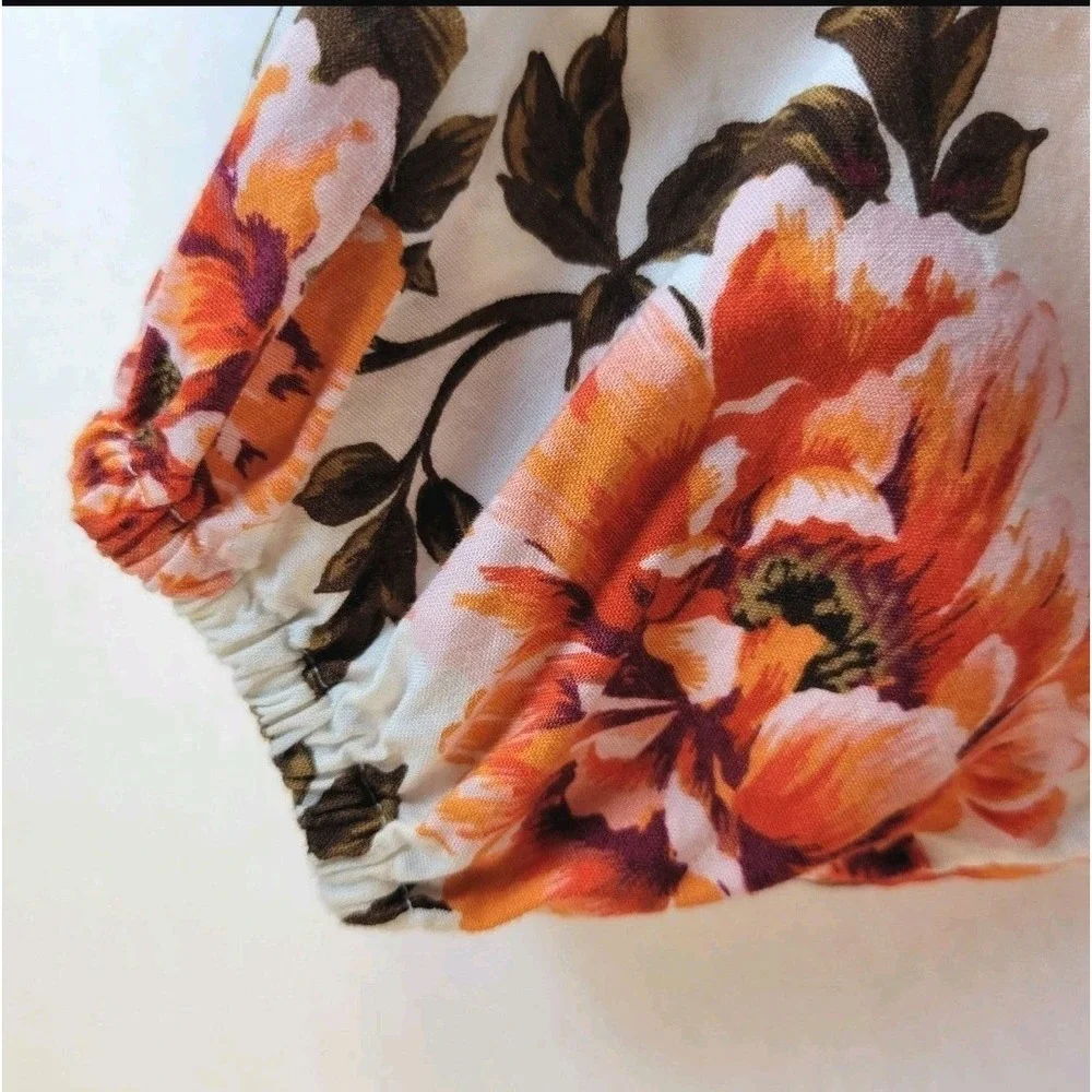 Floral Peplum Dress Girls XS (5) Button‎ Front Cottagecore